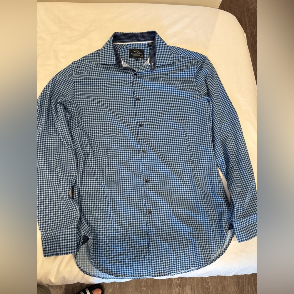 WRK Men's Blue Checkered Shirt